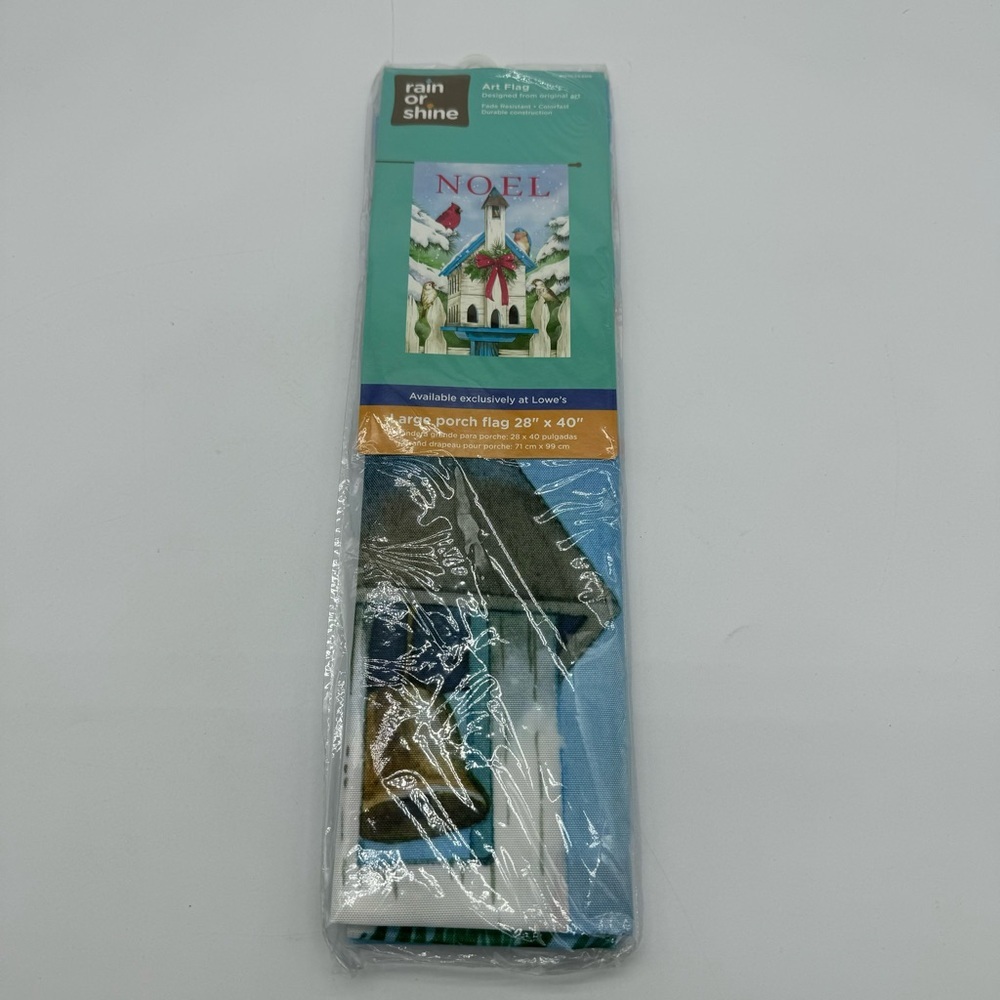 Rain or Shine Art Flag Noel Blue White Holiday Winter